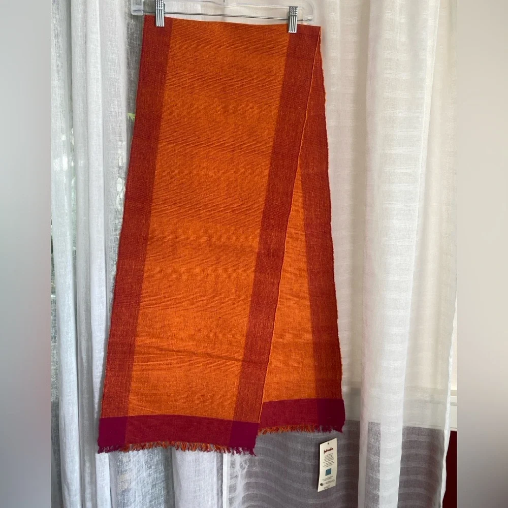 Fabindia by Craftmark Orange Table Runner NWT Made in India